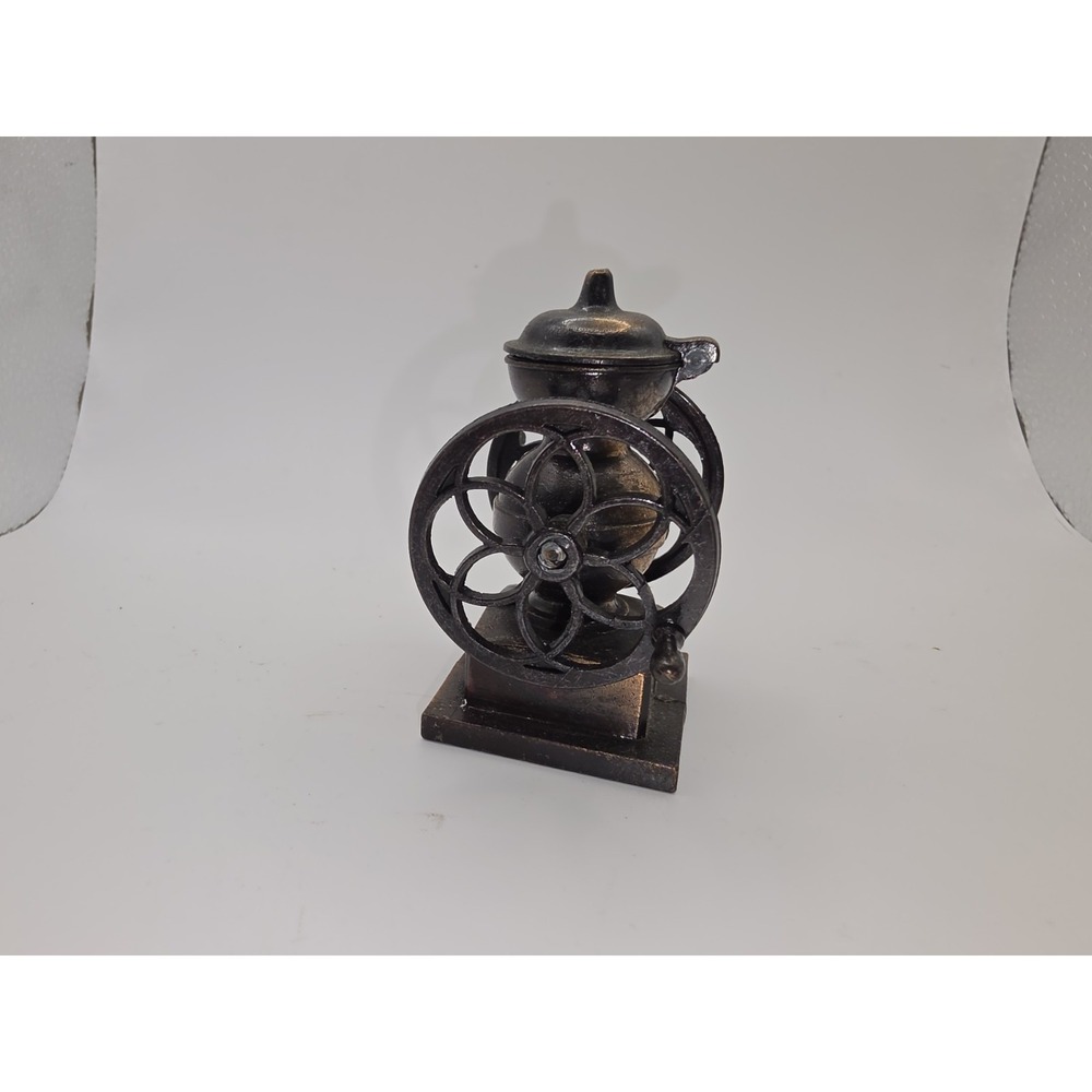 Vtg Miniature Bronze Grain Mill Die Cast Metal Pencil Sharpener / Doll Accessory
